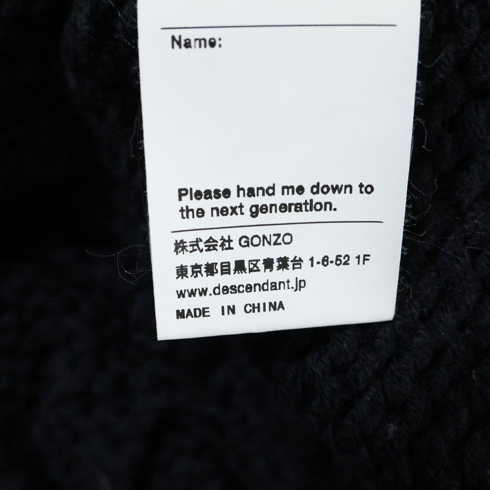 DESCENDANT(ディセンダント) 20AW FADED CABLE KNIT フェイデット ローゲージ クルーネック ケーブル ニット セーター ブラック 202MADS-KNM02