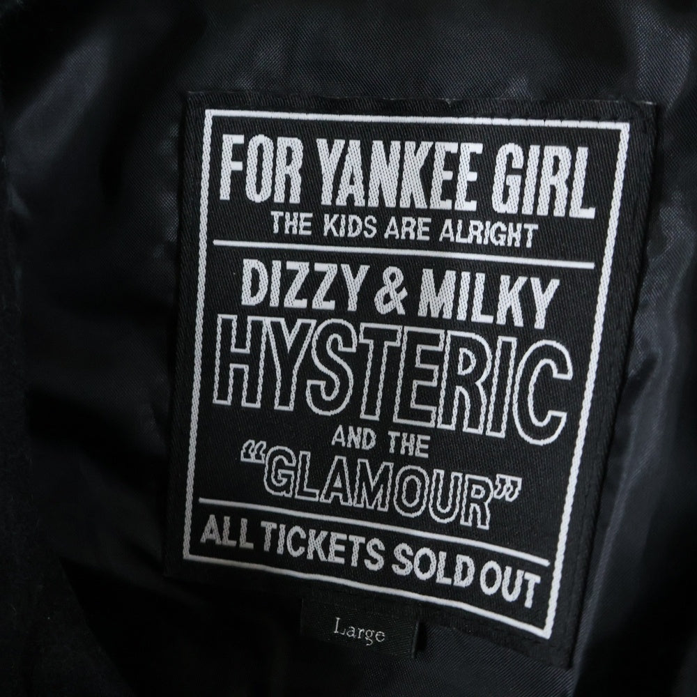 HYSTERIC GLAMOUR(ヒステリックグラマー) 23AW FIRE LOGO EMBROIDERY JAKET ファイアー ロゴ エンブロイダリー ウール ジャケット ブラック 02233AB16