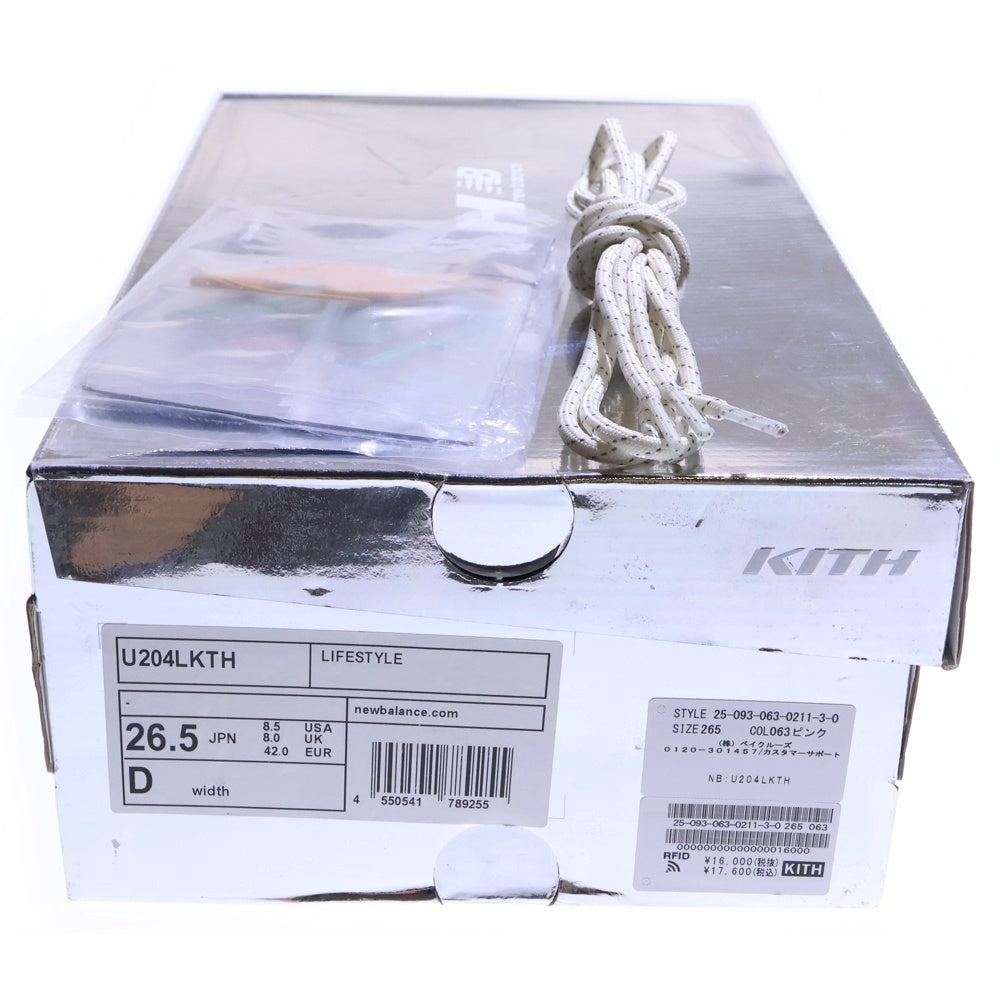 New Balance(ニューバランス) × KITH U204LKTH キス メッシュ ローカットスニーカー ピンク US8.5/26.5cm