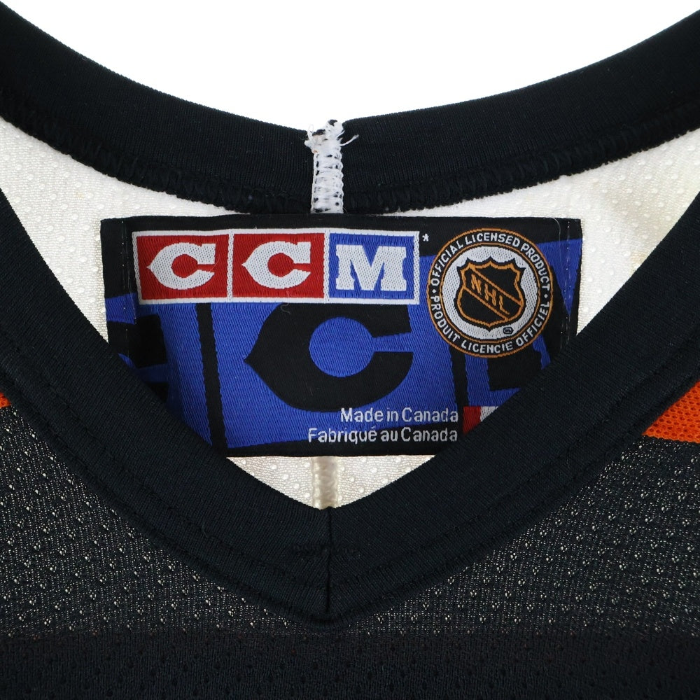 NO BRAND(ノーブランド) NHL JOHN LECLAIR フィラデルフィア フライヤーズ ホッケーゲームシャツ 長袖カットソー ブラック/オレンジ