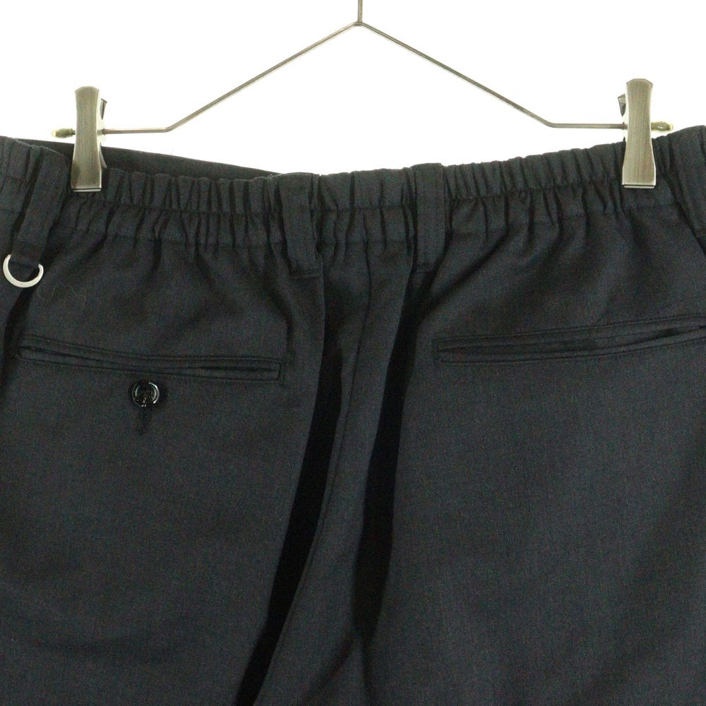 SOPHNET.(ソフネット) 24AW SUPER 100'S WOOL SHIRRING SLIM FIT SLACKS スーパー ウール シャーリング スリム フィット イージースラックス ブラック SOPH-242017