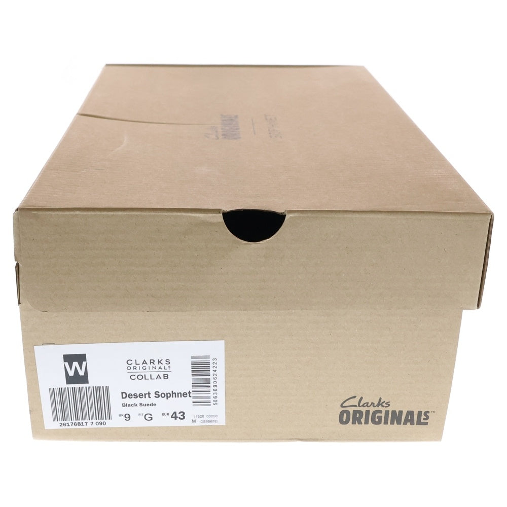 SOPHNET.(ソフネット) 24SS ×CLARKS DESERT BOOTS クラークス スウェードレザー サイドジップ デザートブーツ ブラック SOPH-240070