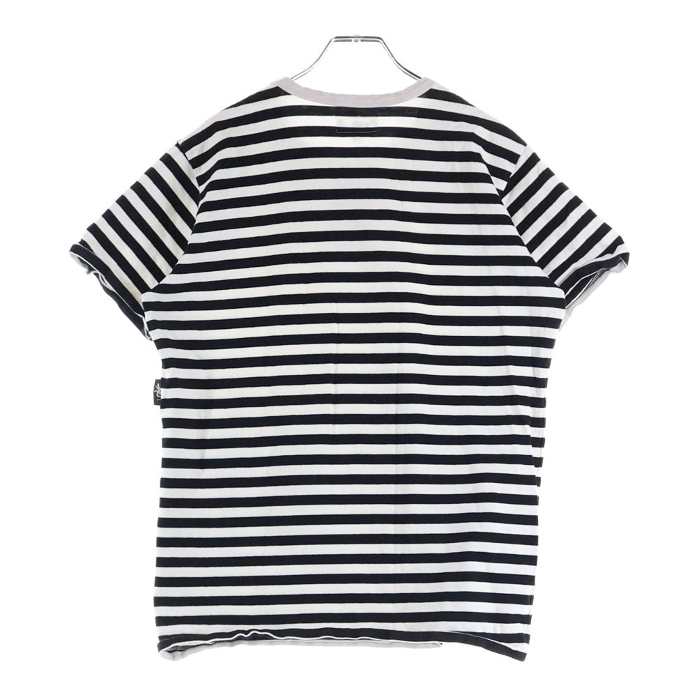 agnes b. homme(アニエスベーオム) 日本製 コットン ボーダー 半袖Tシャツ カットソー ブラック/ホワイト 8807J008