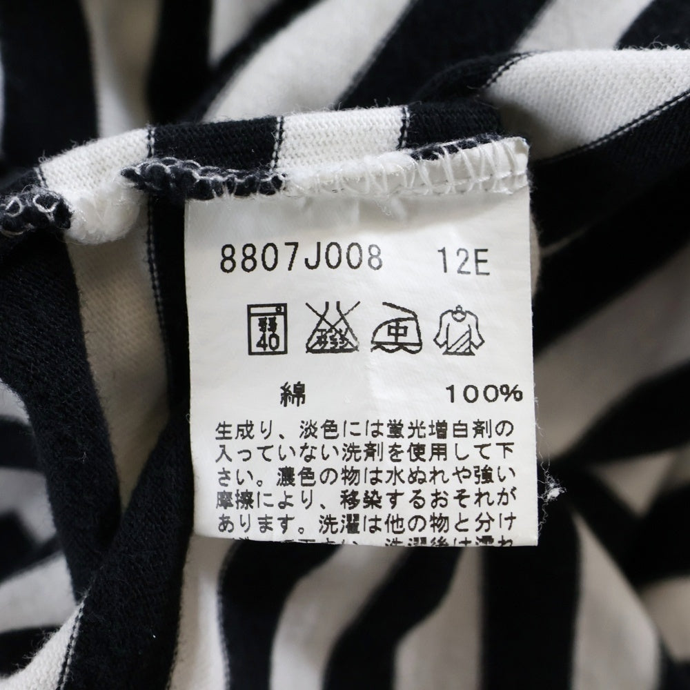 agnes b. homme(アニエスベーオム) 日本製 コットン ボーダー 半袖Tシャツ カットソー ブラック/ホワイト 8807J008