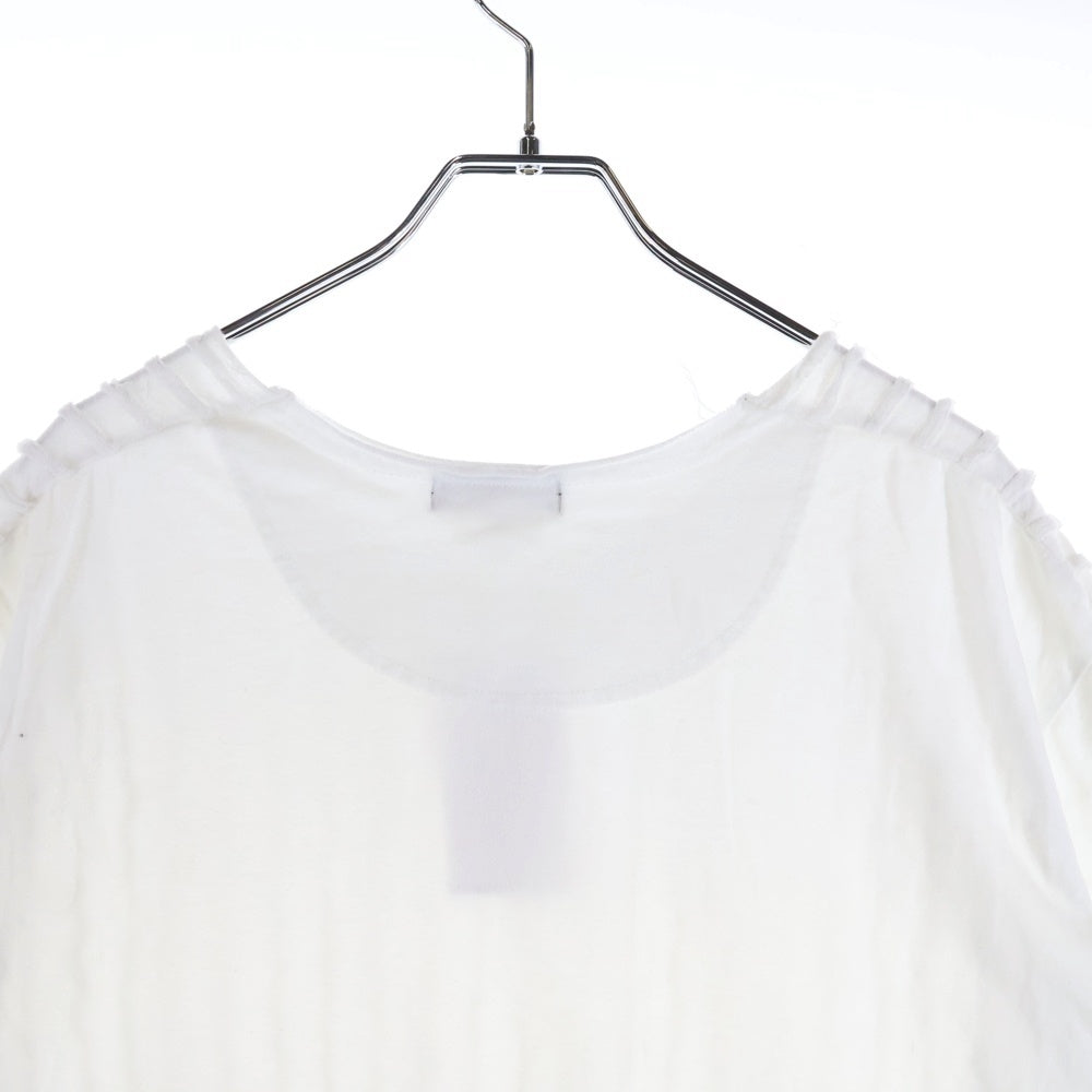 COMME des GARCONS HOMME PLUS(コムデギャルソンオムプリュス) 12SS AD2011 フリルデザイン コットン 半袖Tシャツ カットソー ホワイト PI-T033