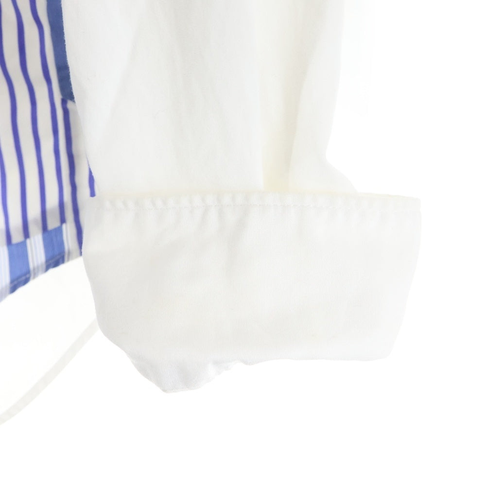 COMME des GARCONS HOMME DEUX(コムデギャルソン オムドゥ) 15AW AD2015 パッチワークストライプ コットン 長袖シャツ ブルー/ホワイト DP-B034