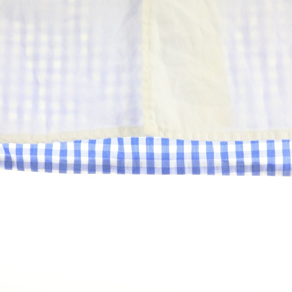 GANRYU(ガンリュウ) 13SS AD2012 異素材切替 ギンガムチェック コットン 半袖シャツ ブルー EK-B019