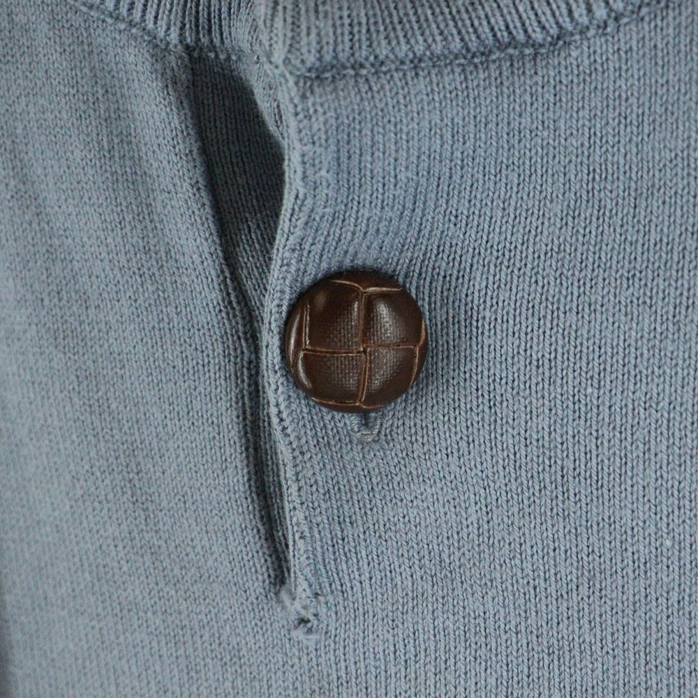 JOHN SMEDLEY(ジョンスメドレー) UK製 ボーダー コットンニット セーター ブルー