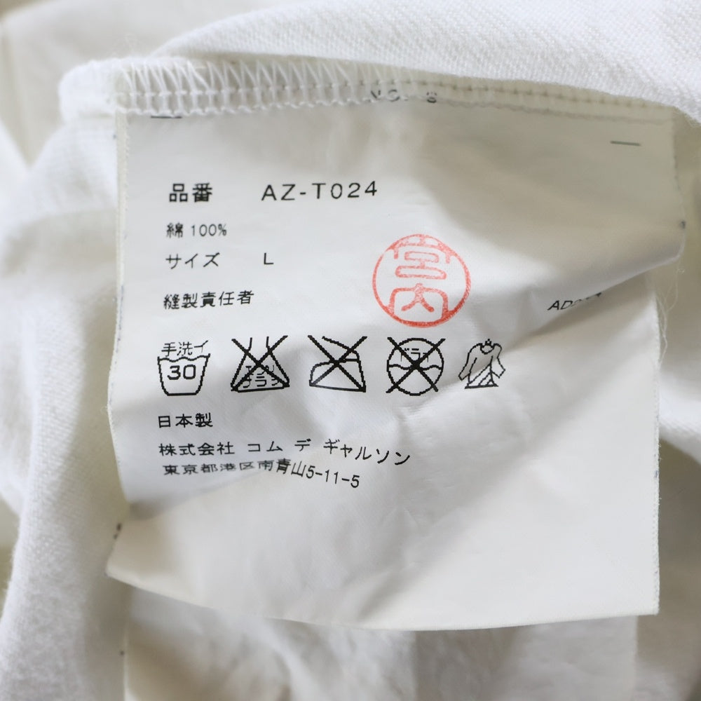 PLAY COMME des GARCONS(プレイコムデギャルソン) AD2004 ハートロゴ コットン クルーネック 半袖Tシャツ カットソー ホワイト/レッド AZ-T024