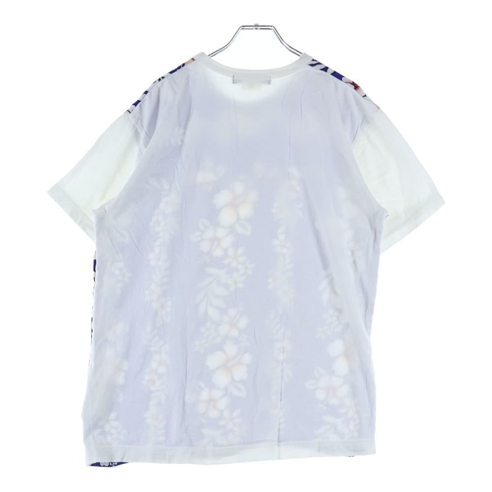 COMME des GARCONS HOMME DEUX(コムデギャルソン オムドゥ) 14SS AD2013 ボタニカルプリント コットン クルーネック 半袖Tシャツ ブルー/ホワイト DM-T004