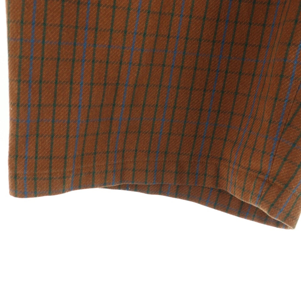 JUNYA WATANABE COMME des GARCONS(ジュンヤワタナベ コムデギャルソン) 03SS AD2002 チェック柄 コットンポリ ノータックショーツ ハーフパンツ ブラウン WI-P078