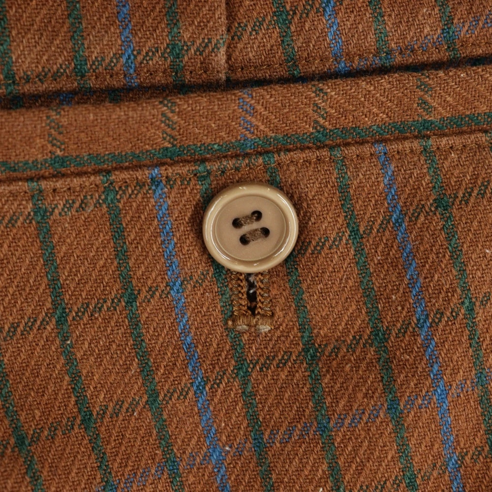 JUNYA WATANABE COMME des GARCONS(ジュンヤワタナベ コムデギャルソン) 03SS AD2002 チェック柄 コットンポリ ノータックショーツ ハーフパンツ ブラウン WI-P078