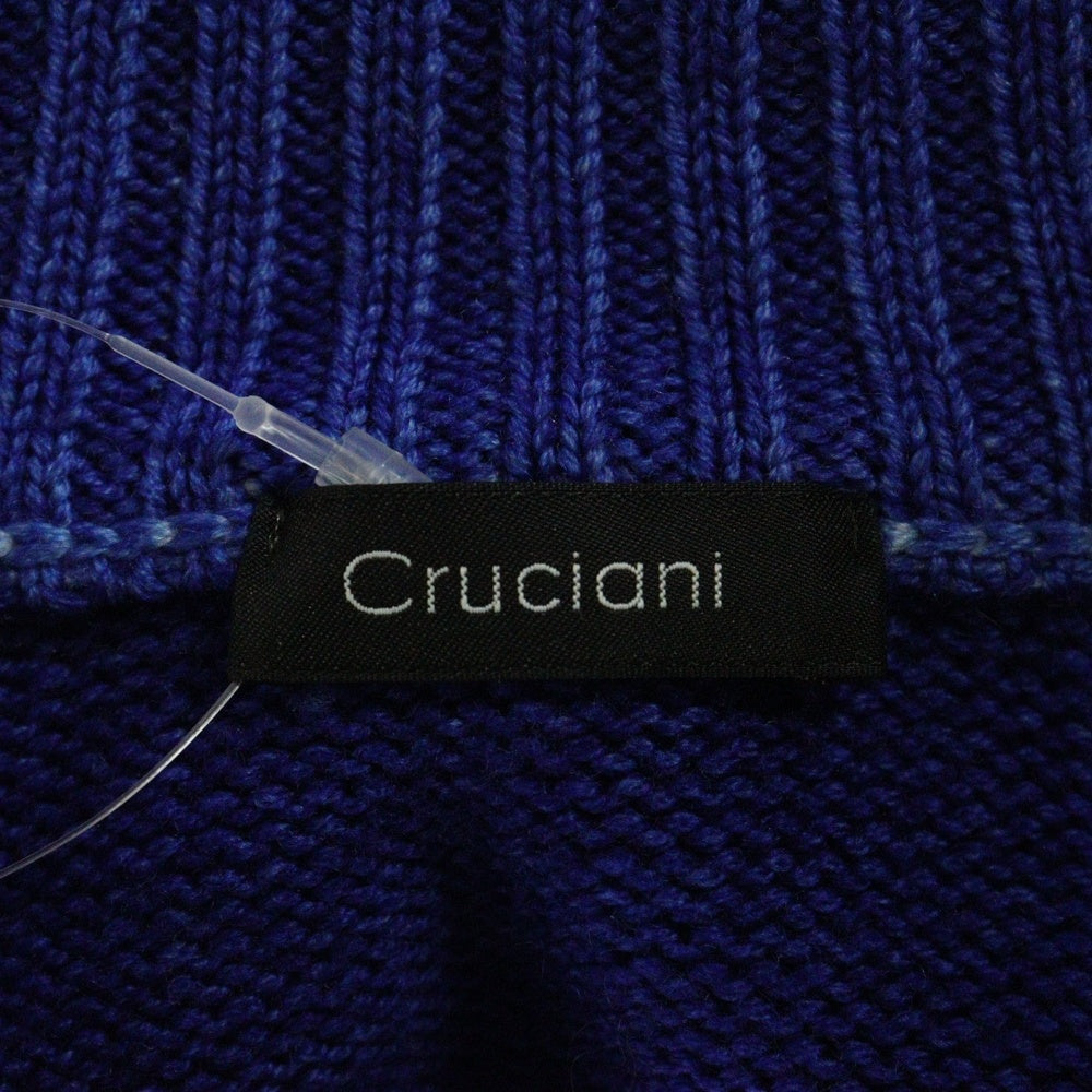 Cruciani(クルチアーニ) イタリア製 ハーフジップ ウールニット セーター ブルー