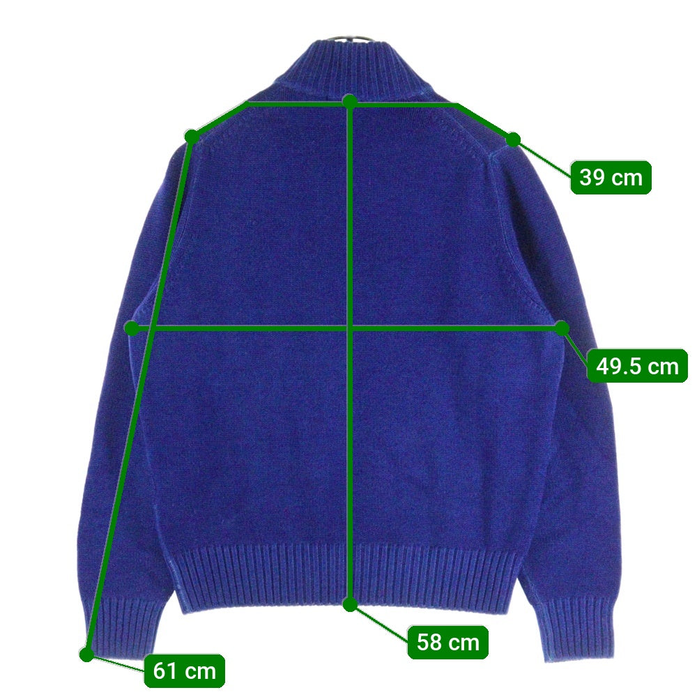 Cruciani(クルチアーニ) イタリア製 ハーフジップ ウールニット セーター ブルー