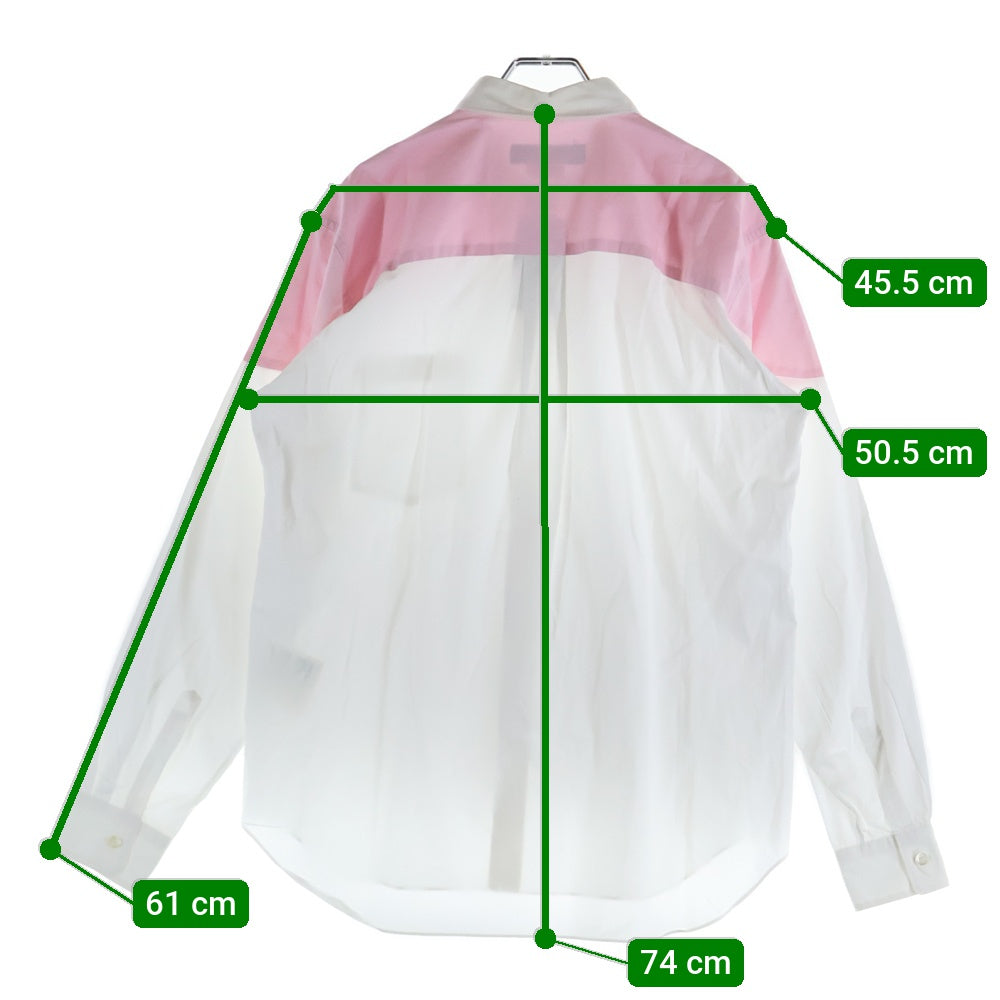 COMME des GARCONS HOMME DEUX(コムデギャルソン オムドゥ) 15AW AD2015 カラーヨーク コットン 長袖シャツ ピンク/ホワイト DP-B059