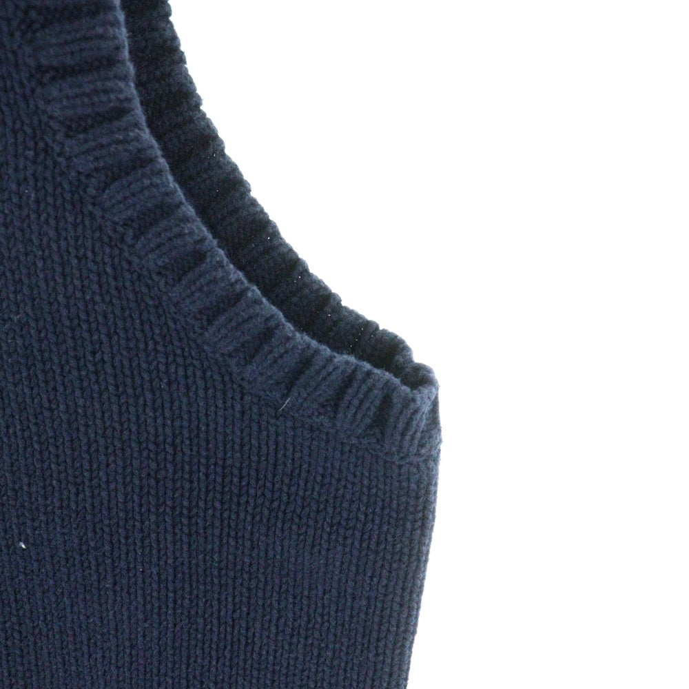 POLO RALPH LAUREN(ポロラルフローレン) スモールポニー刺繍 Vネック コットンニットベスト ネイビー