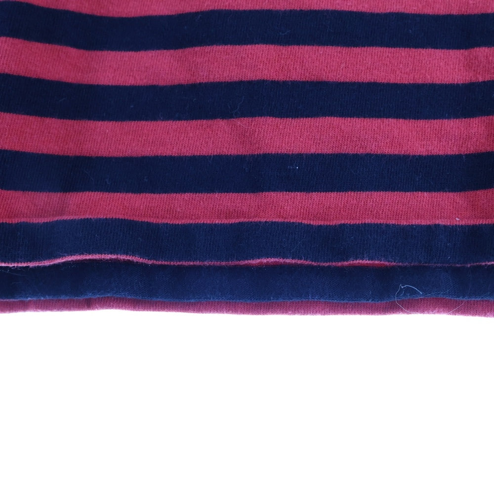 agnes b. homme(アニエスベーオム) 日本製 コットン ボーダー 半袖Tシャツ カットソー レッド/ブラック 2109-3512