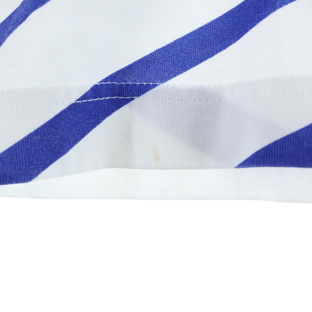 COMME des GARCONS SHIRT(コムデギャルソンシャツ) トルコ製 バイアスストライプ クルーネック 半袖Tシャツ カットソー ブルー/ホワイト S25112