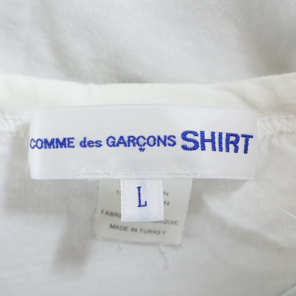 COMME des GARCONS SHIRT(コムデギャルソンシャツ) トルコ製 バイアスストライプ クルーネック 半袖Tシャツ カットソー ブルー/ホワイト S25112