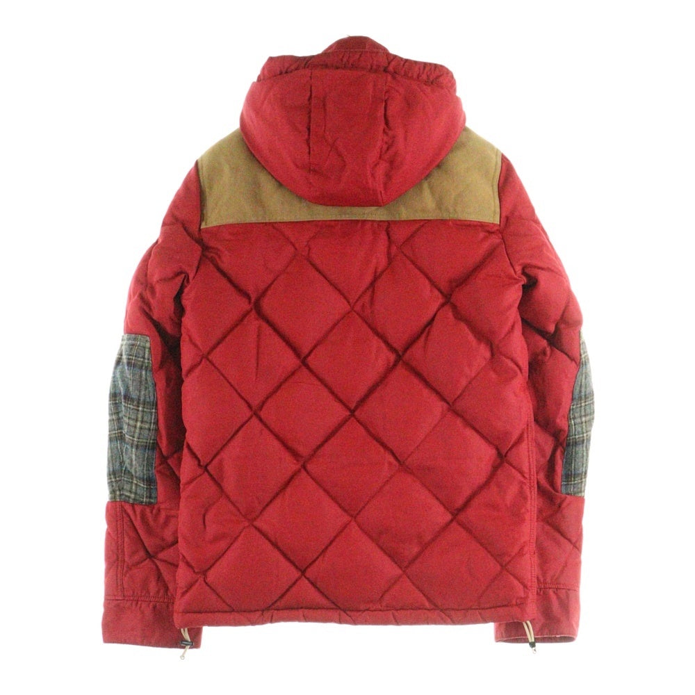 JUNYA WATANABE COMME des GARCONS(ジュンヤワタナベ コムデギャルソン) 12AW AD2012 ×DUVETICA DOWN JACKET デュベティカ ダックレザー切替デザイン フーデッドダウンジャケット レッド/ブラウン WJ-J402