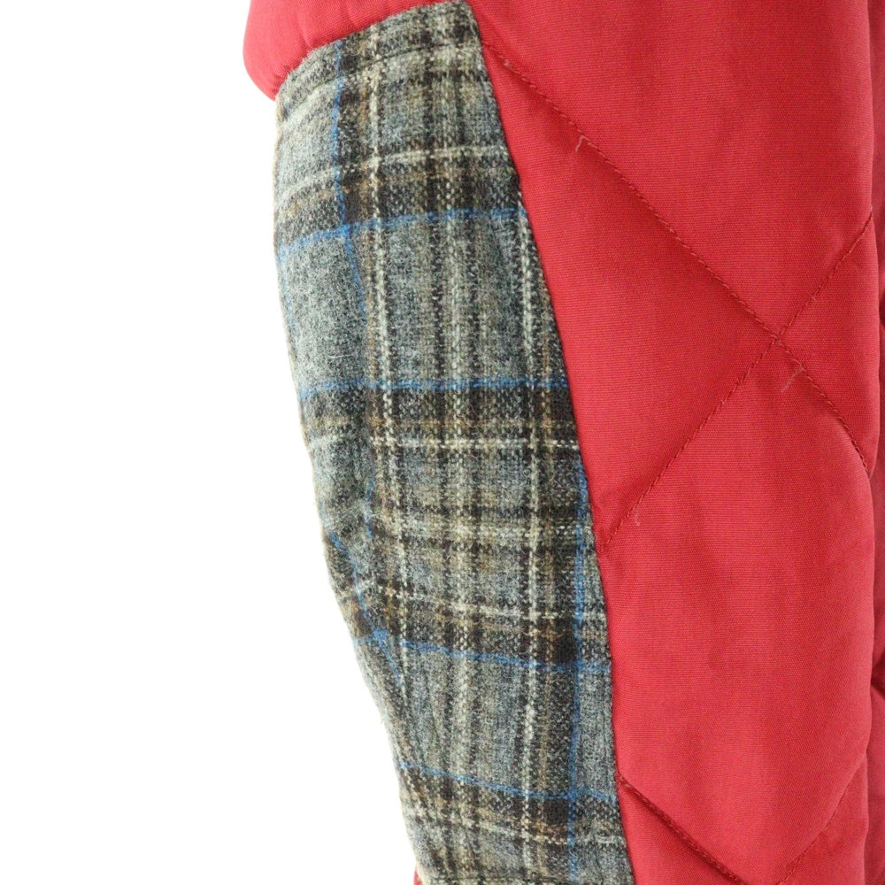 JUNYA WATANABE COMME des GARCONS(ジュンヤワタナベ コムデギャルソン) 12AW AD2012 ×DUVETICA DOWN JACKET デュベティカ ダックレザー切替デザイン フーデッドダウンジャケット レッド/ブラウン WJ-J402