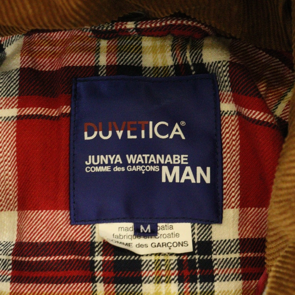 JUNYA WATANABE COMME des GARCONS(ジュンヤワタナベ コムデギャルソン) 12AW AD2012 ×DUVETICA DOWN JACKET デュベティカ ダックレザー切替デザイン フーデッドダウンジャケット レッド/ブラウン WJ-J402