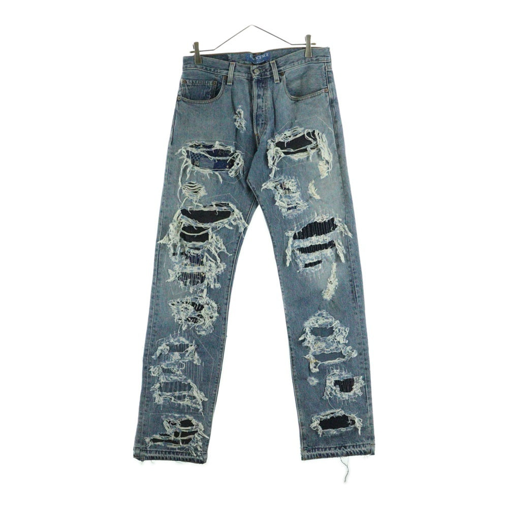 Innocence NYC(イノセンス) SASHIKO DESTROY DENIM PANTS 刺子 サシコ デストロイデニムパンツ インディゴ INSKDM01
