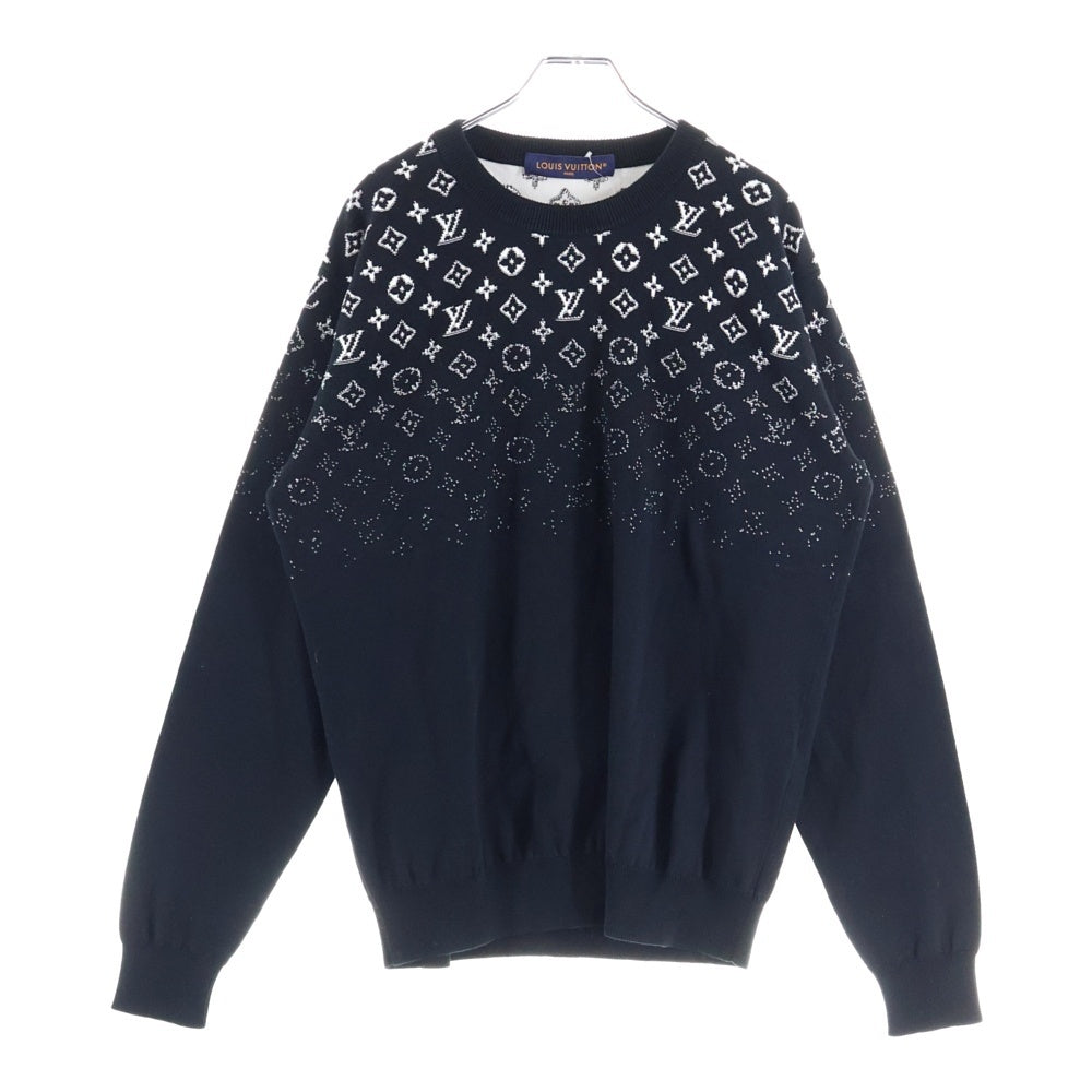 LOUIS VUITTON(ルイヴィトン) 24SS Gradient Monogram Sweat グラディエントモノグラムクルーネック スウェットトレーナー ブラック RM241Q USO HQN42W