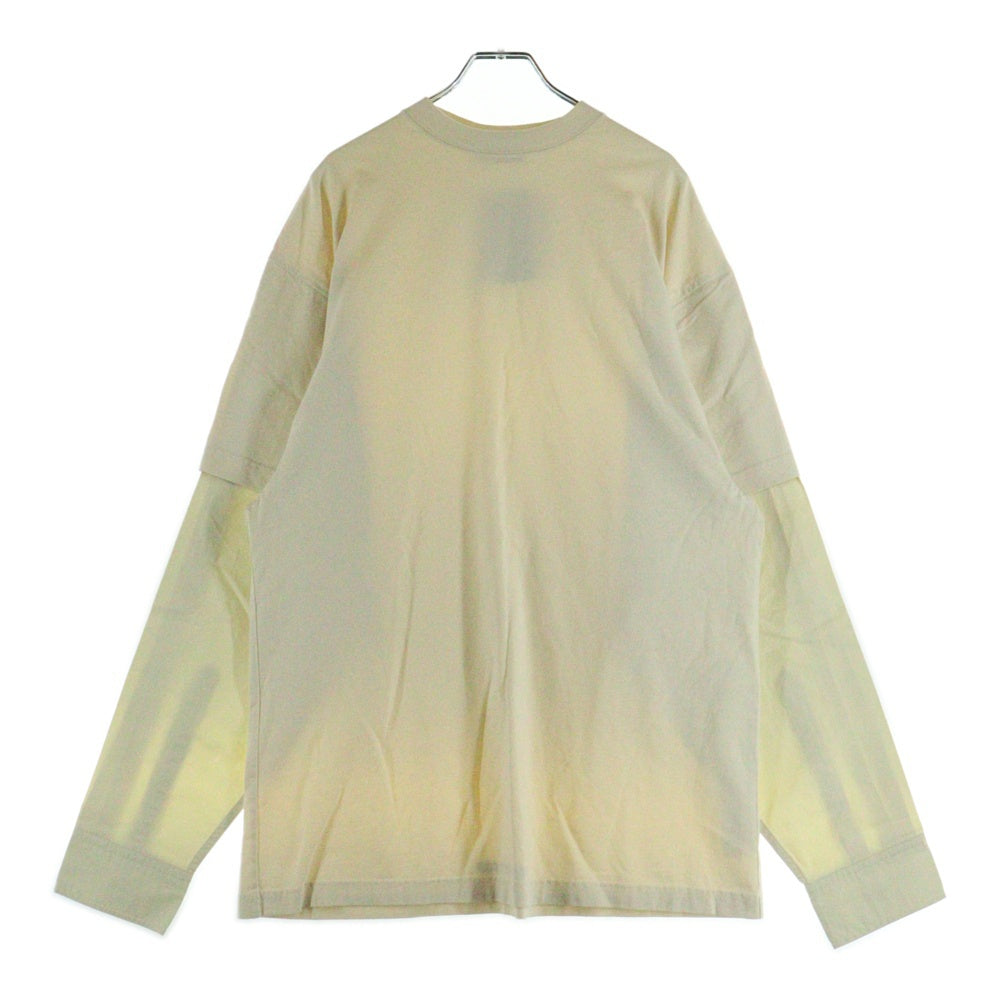 BALENCIAGA(バレンシアガ) LAYERED LONG SLEEVE SHIRT レイヤード ロングスリーブ ドッキング 長袖Tシャツ カットソー アイボリー 698631 TLVF3