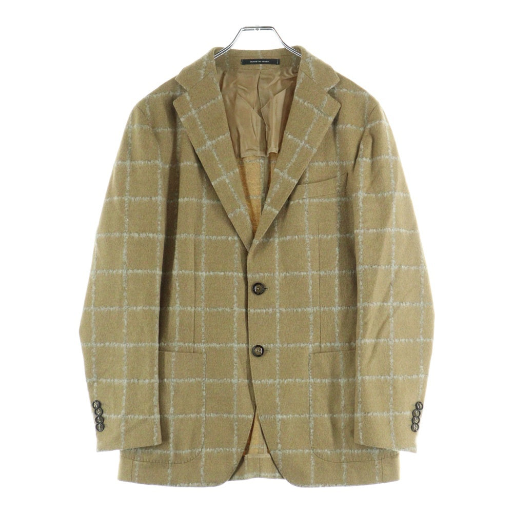 TAGLIATORE(タリアトーレ) ブロックチェック ノッチドラペル ウール 2B テーラードジャケット ベージュ 1SVF22K