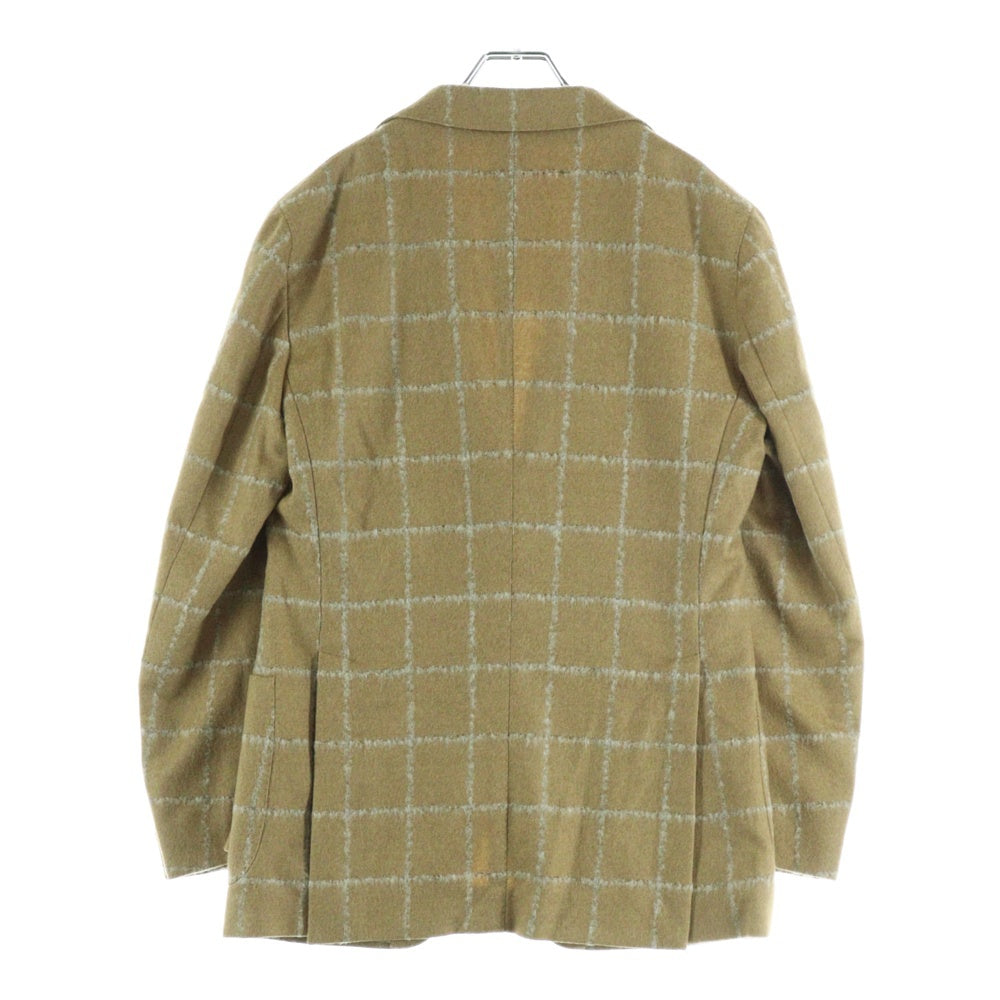 TAGLIATORE(タリアトーレ) ブロックチェック ノッチドラペル ウール 2B テーラードジャケット ベージュ 1SVF22K