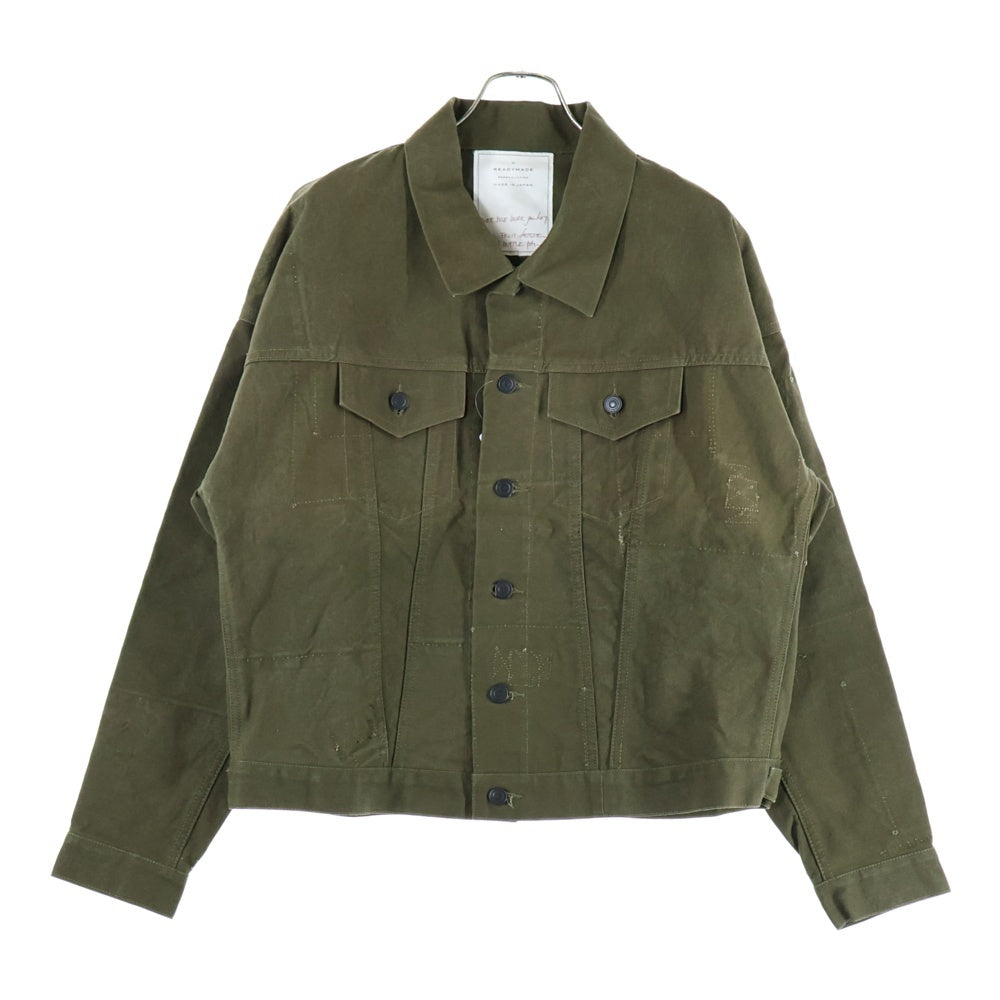 【新品】レディメイド オーバーサイズワークジャケット セントマイケル カーキ READY MADE(レディメイド) OVERSIZE WORK JACKET ビンテージ加工