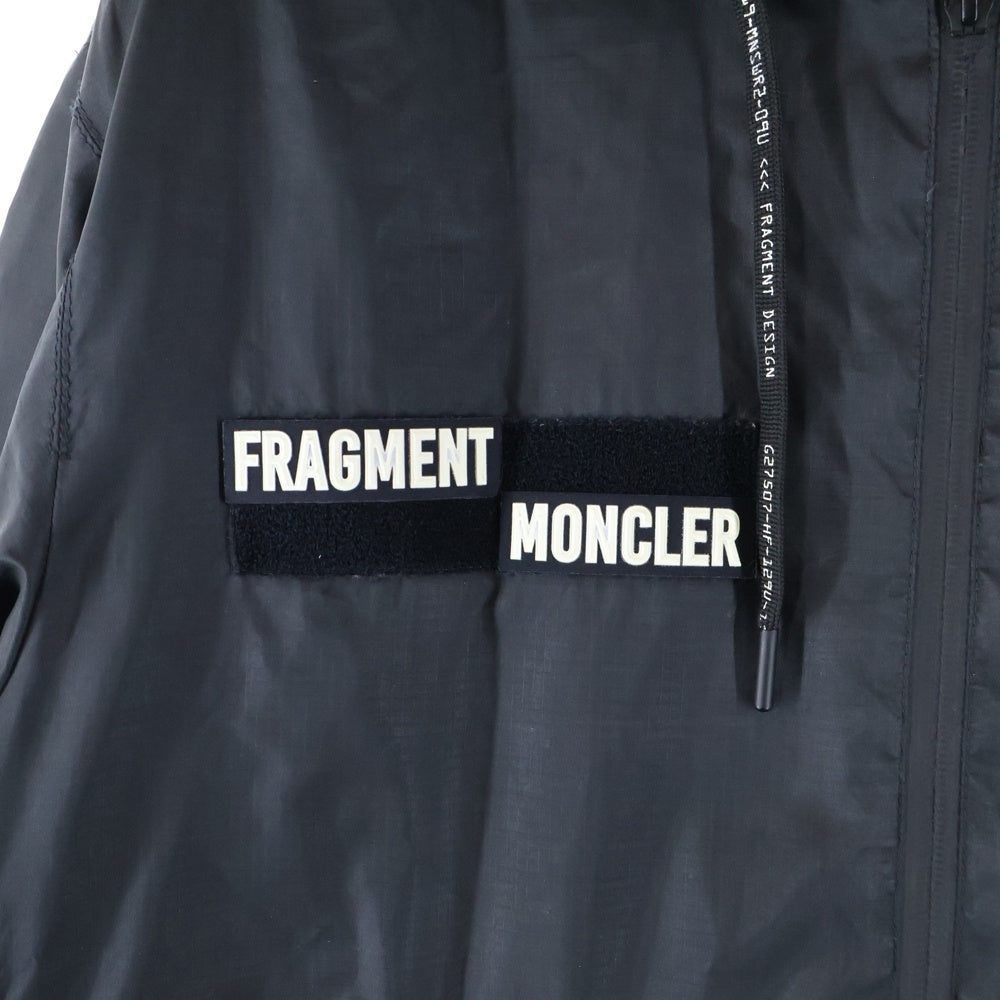 MONCLER GENIUS(モンクレール ジーニアス) 19AW ×FRAGMENT RAVE フラグメントデザイン レイブ ジップアップフーデットダウンジャケット ブラック E109U4130050