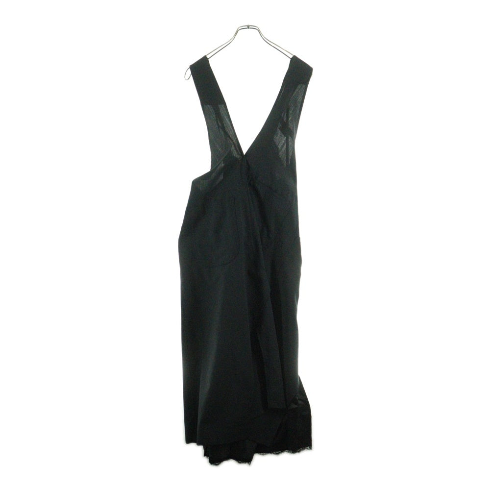 JUNYA WATANABE COMME des GARCONS(ジュンヤワタナベ コムデギャルソン) 19SS AD2018 レース切替 オーバーオール ブラック JC‐O064 レディース