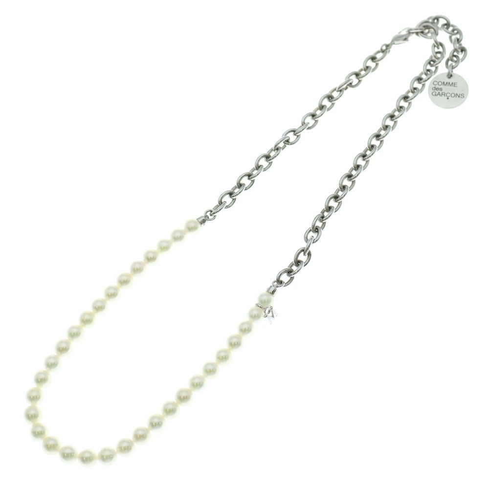 COMME des GARCONS(コムデギャルソン) × MIKIMOTO パール チェーンネックレス ホワイト/シルバー OZ-K807 レディース