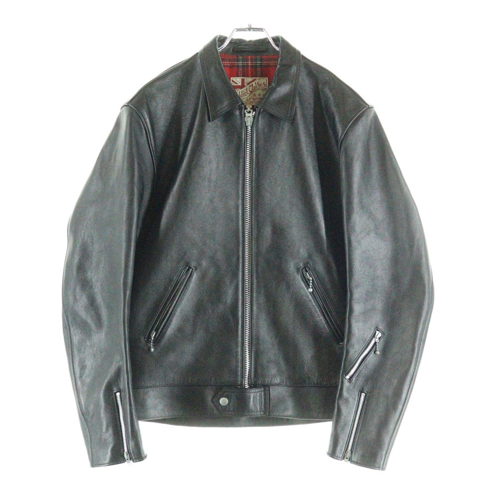 addict clothes(アディクトクローズ) ホースレザー センタージップ ライダースジャケット ブラック