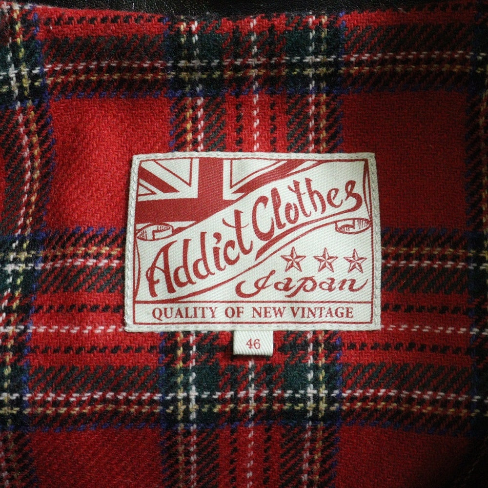 addict clothes(アディクトクローズ) ホースレザー センタージップ ライダースジャケット ブラック