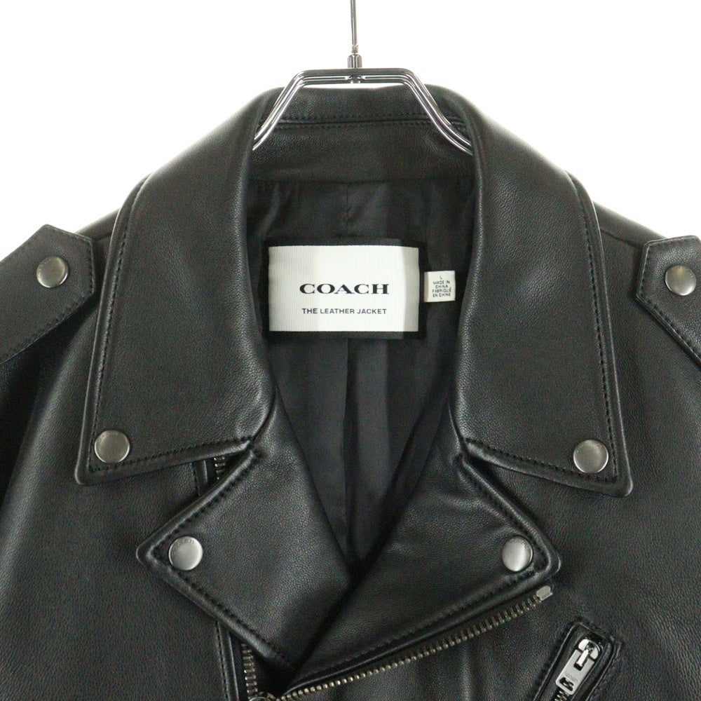 COACH(コーチ) ラムレザー ダブルライダースジャケット ブラック