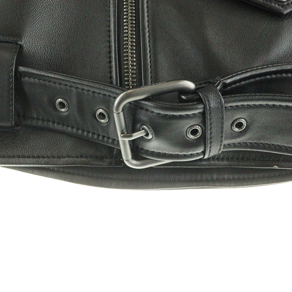 COACH(コーチ) ラムレザー ダブルライダースジャケット ブラック