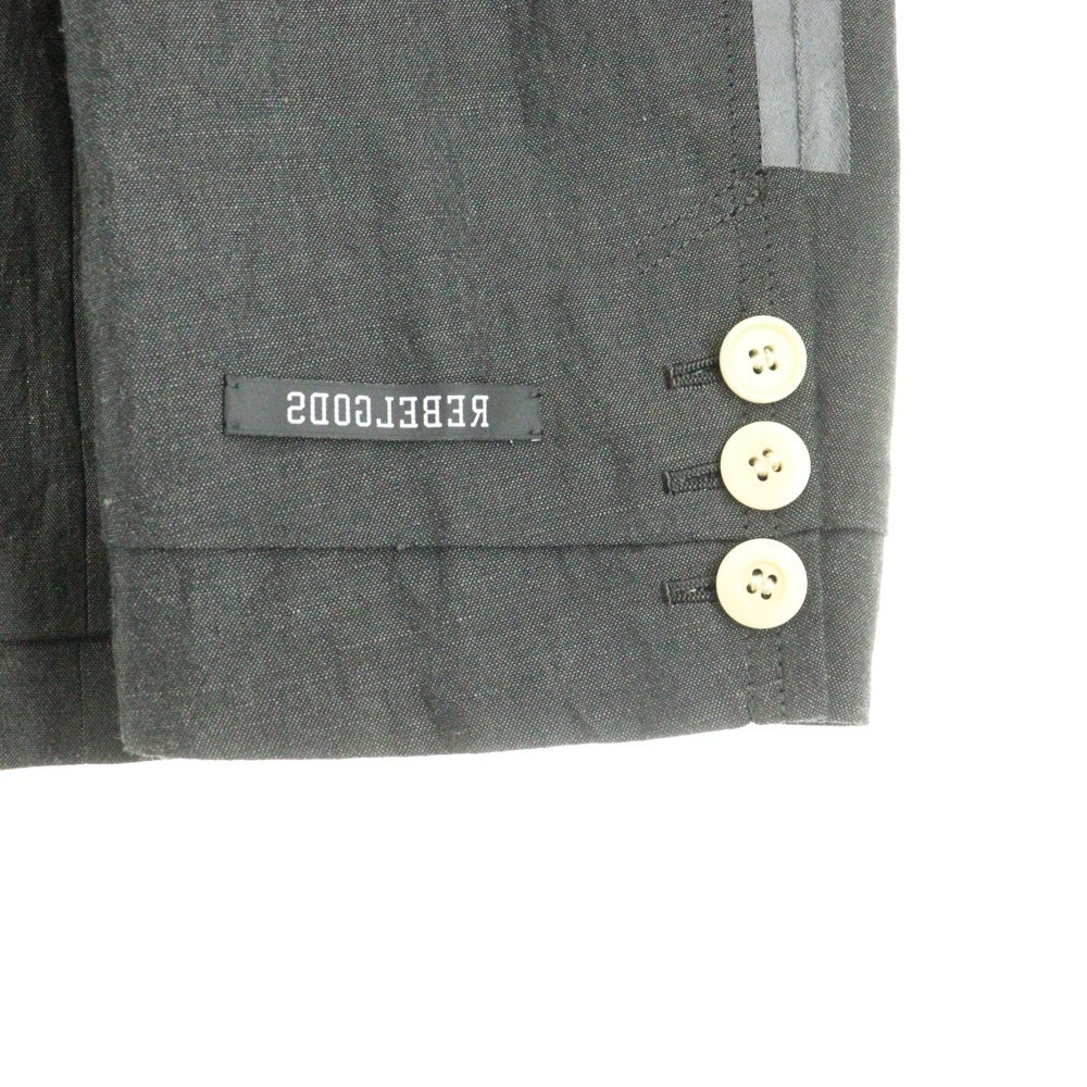 UNDERCOVER(アンダーカバー) 24SS W/Li ウール リネン インサイドアウト ウェザー ネームコラージュ テーラードジャケット チャコール UC1D4105