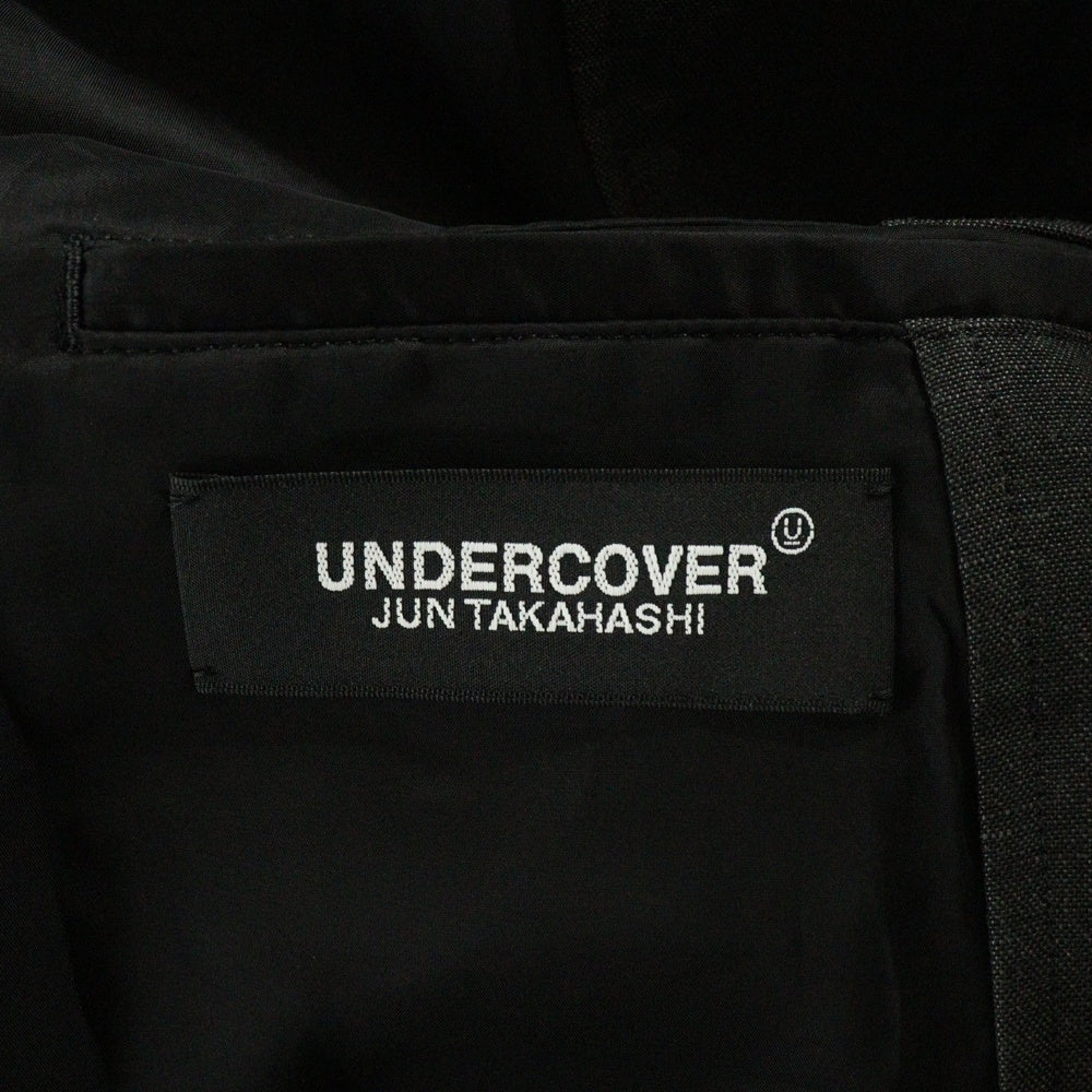 UNDERCOVER(アンダーカバー) 24SS W/Li ウール リネン インサイドアウト ウェザー ネームコラージュ テーラードジャケット チャコール UC1D4105