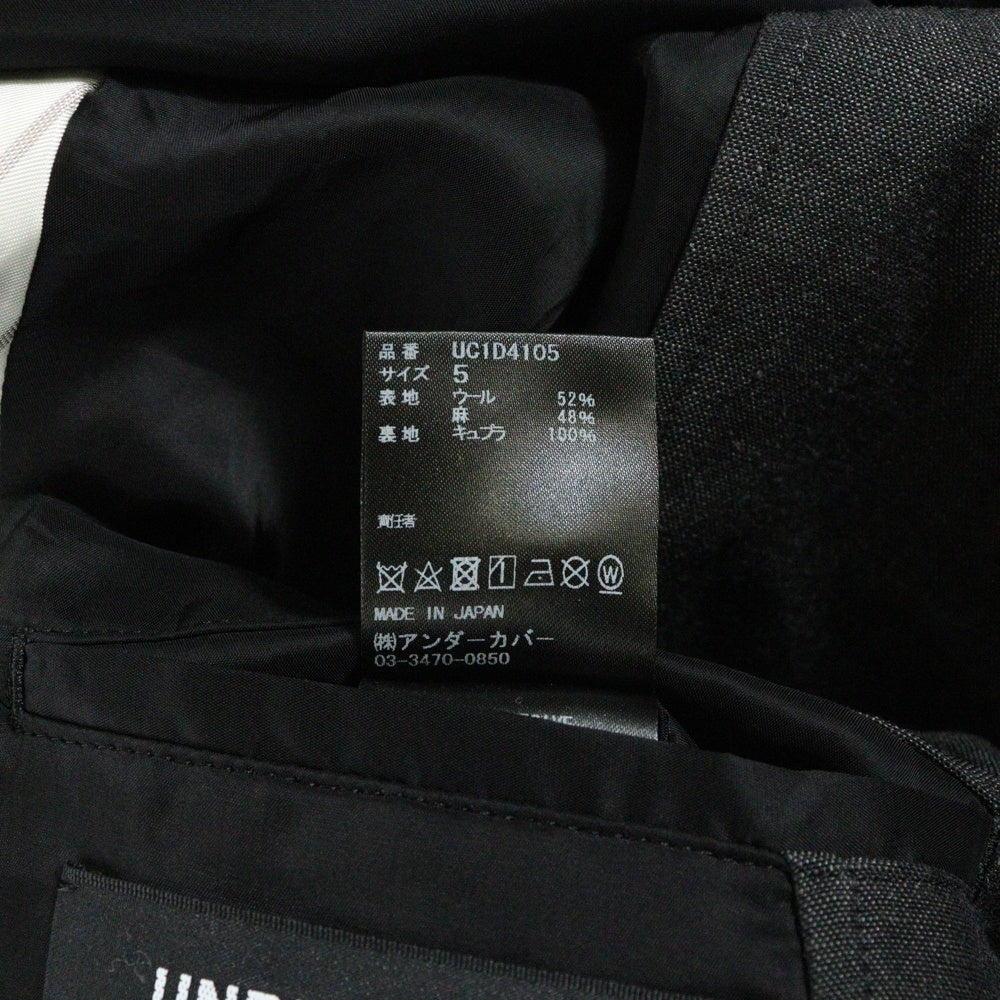 UNDERCOVER(アンダーカバー) 24SS W/Li ウール リネン インサイドアウト ウェザー ネームコラージュ テーラードジャケット チャコール UC1D4105