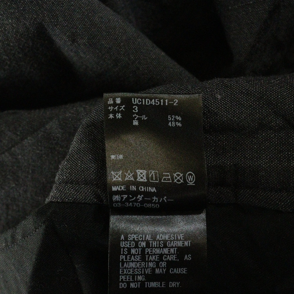 UNDERCOVER(アンダーカバー) 24SS W/Li ウェザー インサイドアウト イージーパンツ チャコール UC1D4511-2