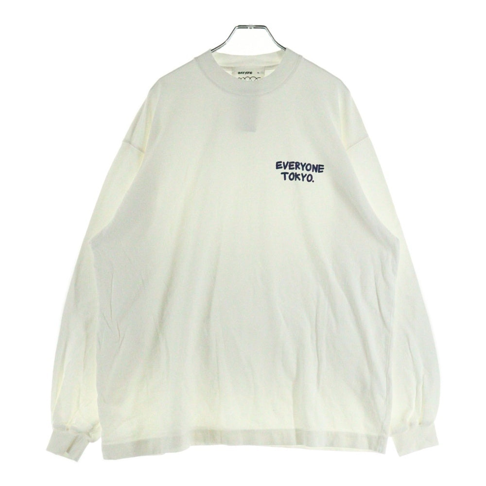 everyone(エブリワン) ligo longsleeve t-shirt ロゴ ロングスリーブTシャツ ホワイト EV23-CS10