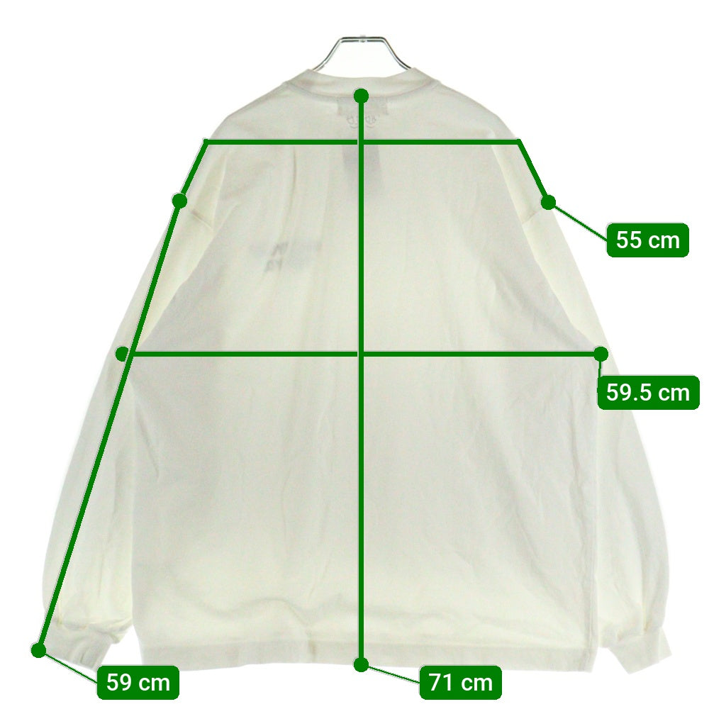 everyone(エブリワン) ligo longsleeve t-shirt ロゴ ロングスリーブTシャツ ホワイト EV23-CS10