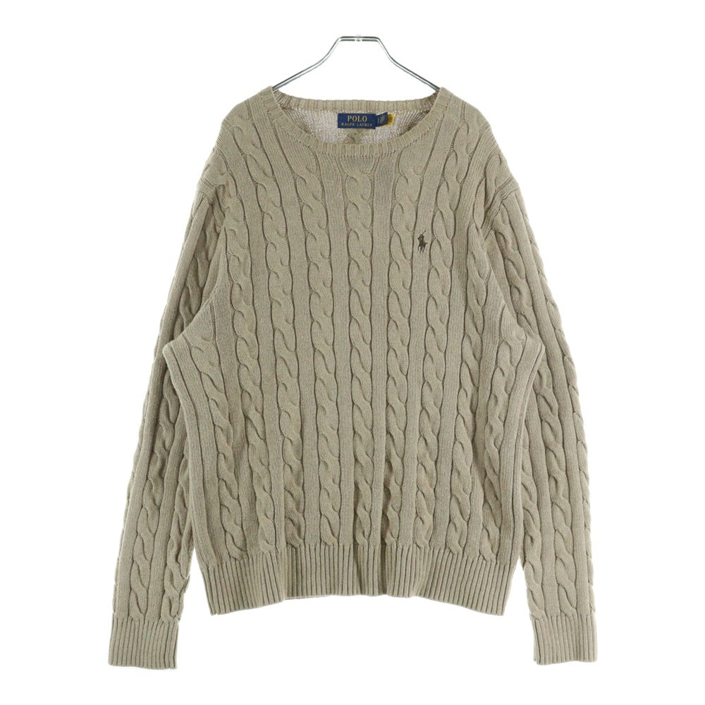 POLO RALPH LAUREN(ポロラルフローレン) ワンポイント ケーブルニットセーター ベージュ