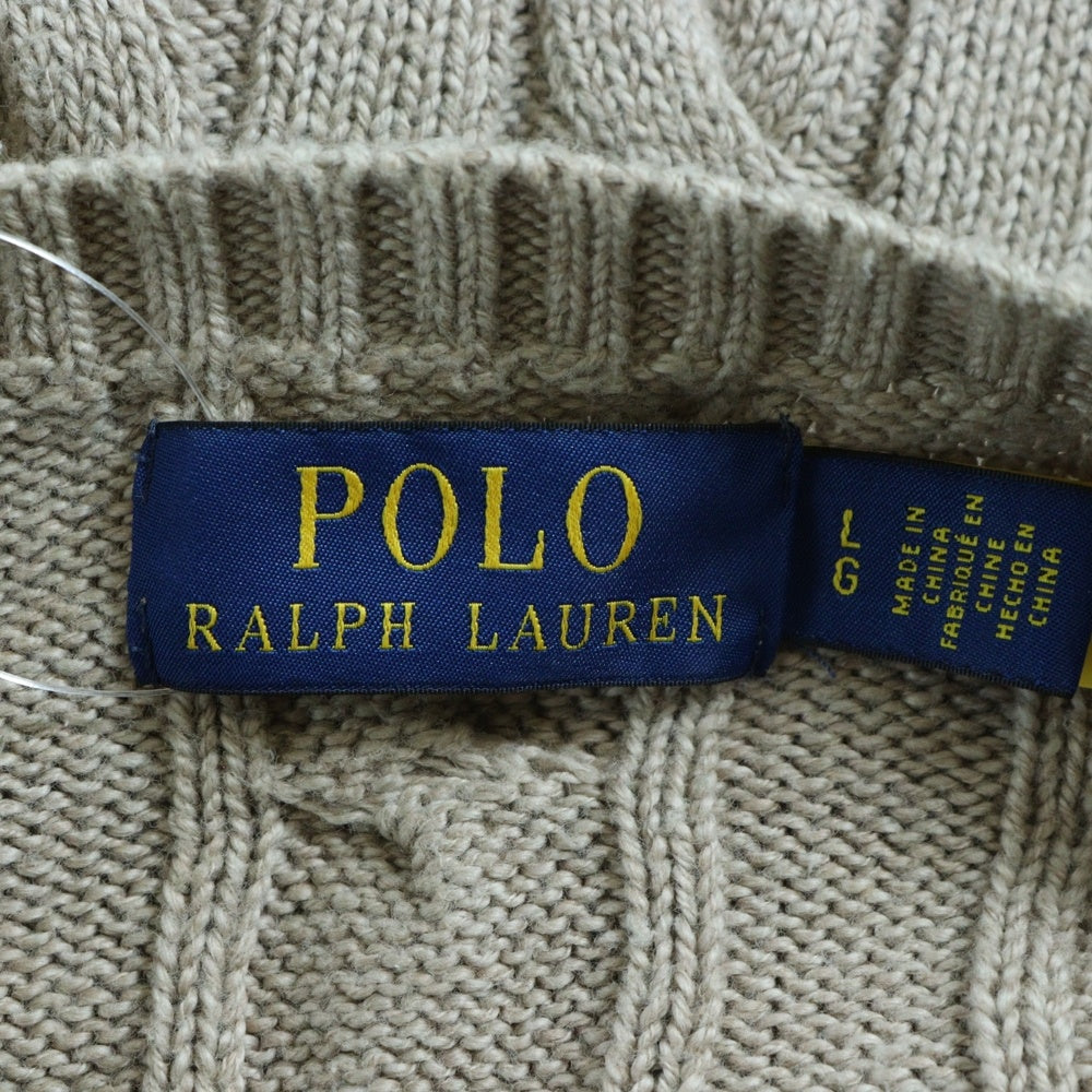 POLO RALPH LAUREN(ポロラルフローレン) ワンポイント ケーブルニットセーター ベージュ