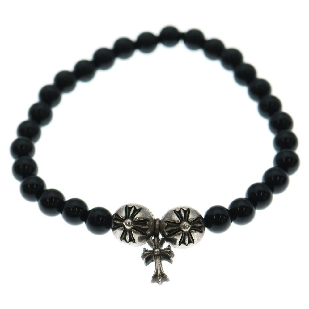 CHROME HEARTS(クロムハーツ) 6mm BEAD STACK CH CROSS 6mmビーズ ブレスレット ブラック