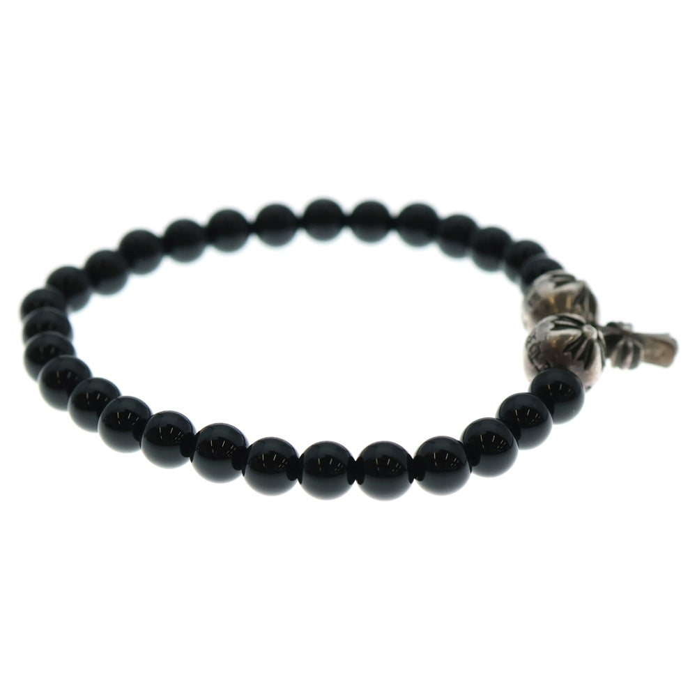 CHROME HEARTS(クロムハーツ) 6mm BEAD STACK CH CROSS 6mmビーズ ブレスレット ブラック