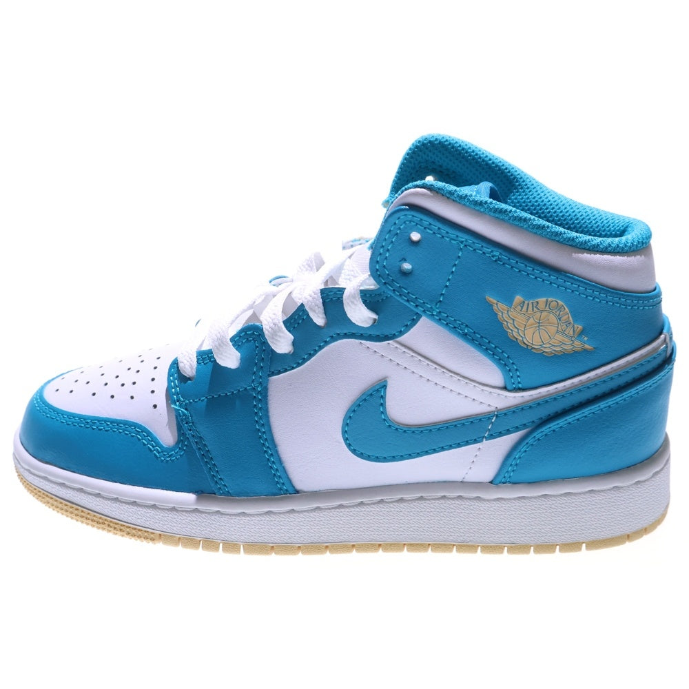 NIKE(ナイキ) GS AIR JORDAN 1 MID AQUA エアジョーダン1 アクア ミッドカットスニーカー レディース ホワイト/ブルー US4Y/23cm DQ8423-400